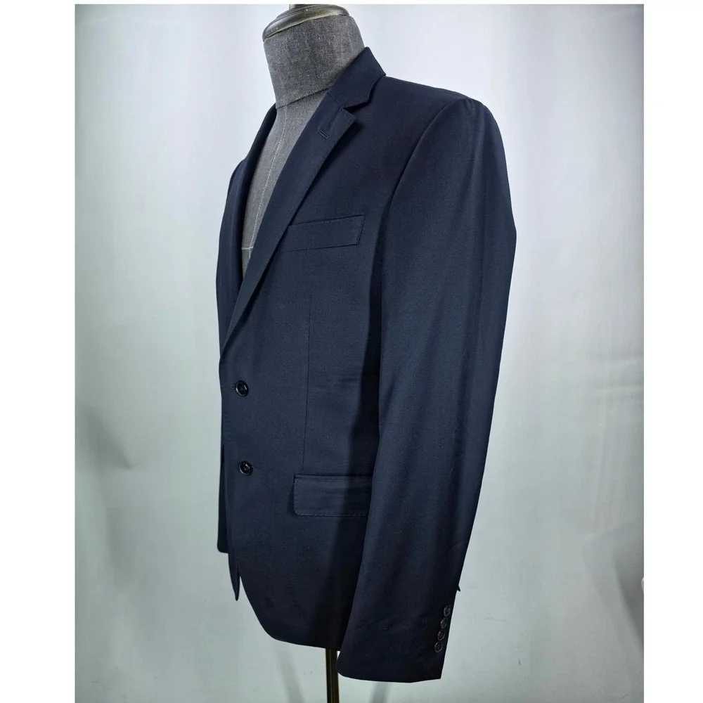 BOSS Sport Coat Mens 38R Navy Reda Italian Wool Quiet Luxury Polished Office NWT